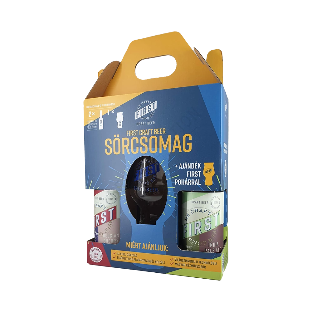 First Ajándékcsomag 2 sör + 1 pohár