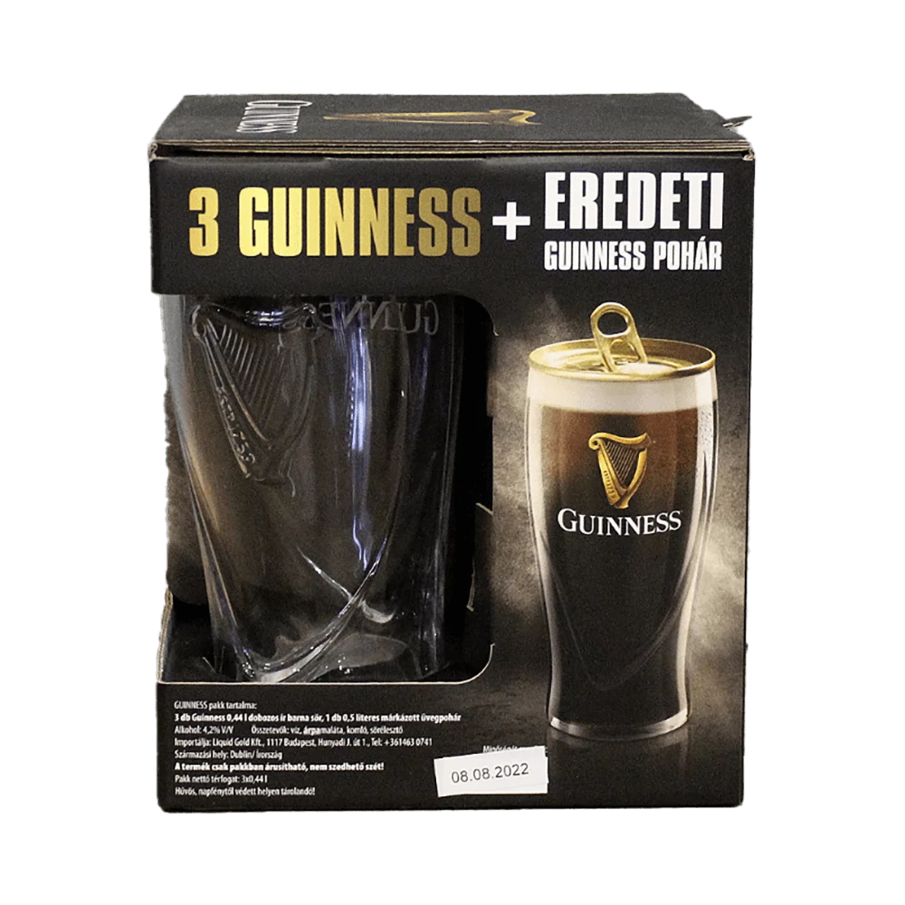Guinness 3-as Díszdoboz Pohárral